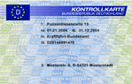 Eine Kontrollkarte der Bundesrpublik Deutschland