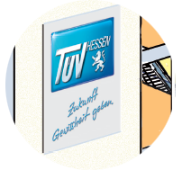 Ein TÜV Hessen Schild.